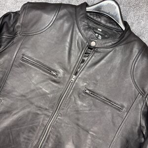 Vintage The Leather Factory Bomber Biker Jacket Mens Large XXL Genuine 100%